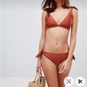 Warehouse | Copper Side Tie Bikini Size 6/8
